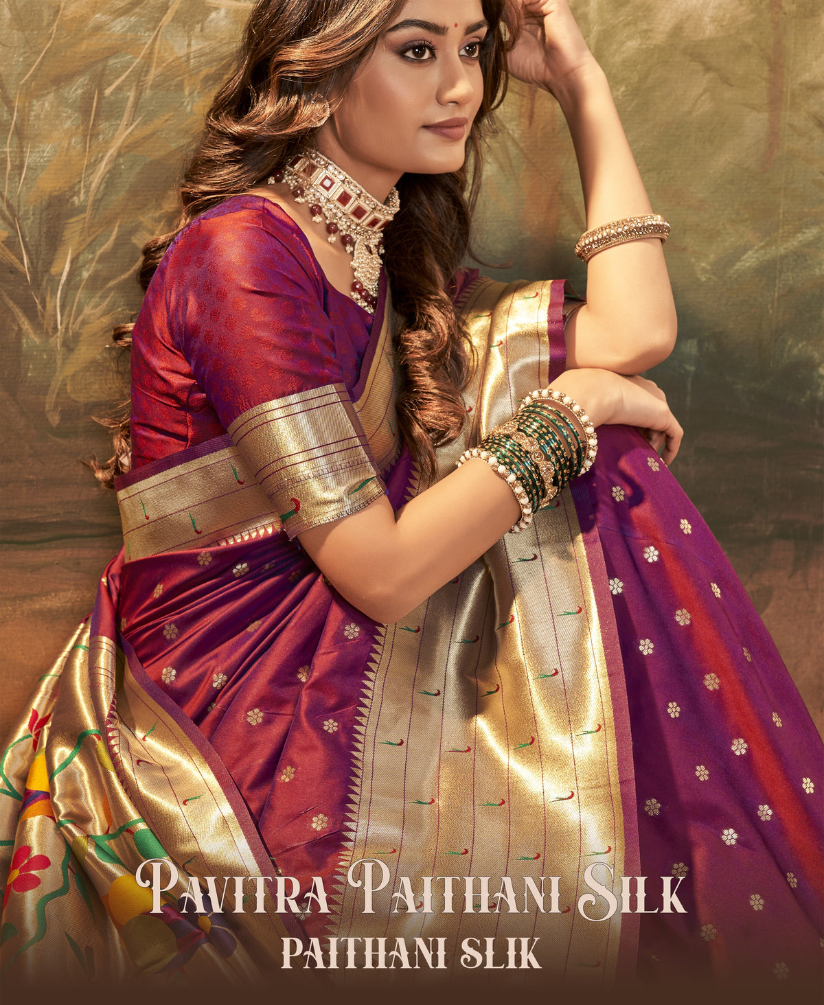 Rani Pink Pure Paithani Silk Saree with Zari Weaving