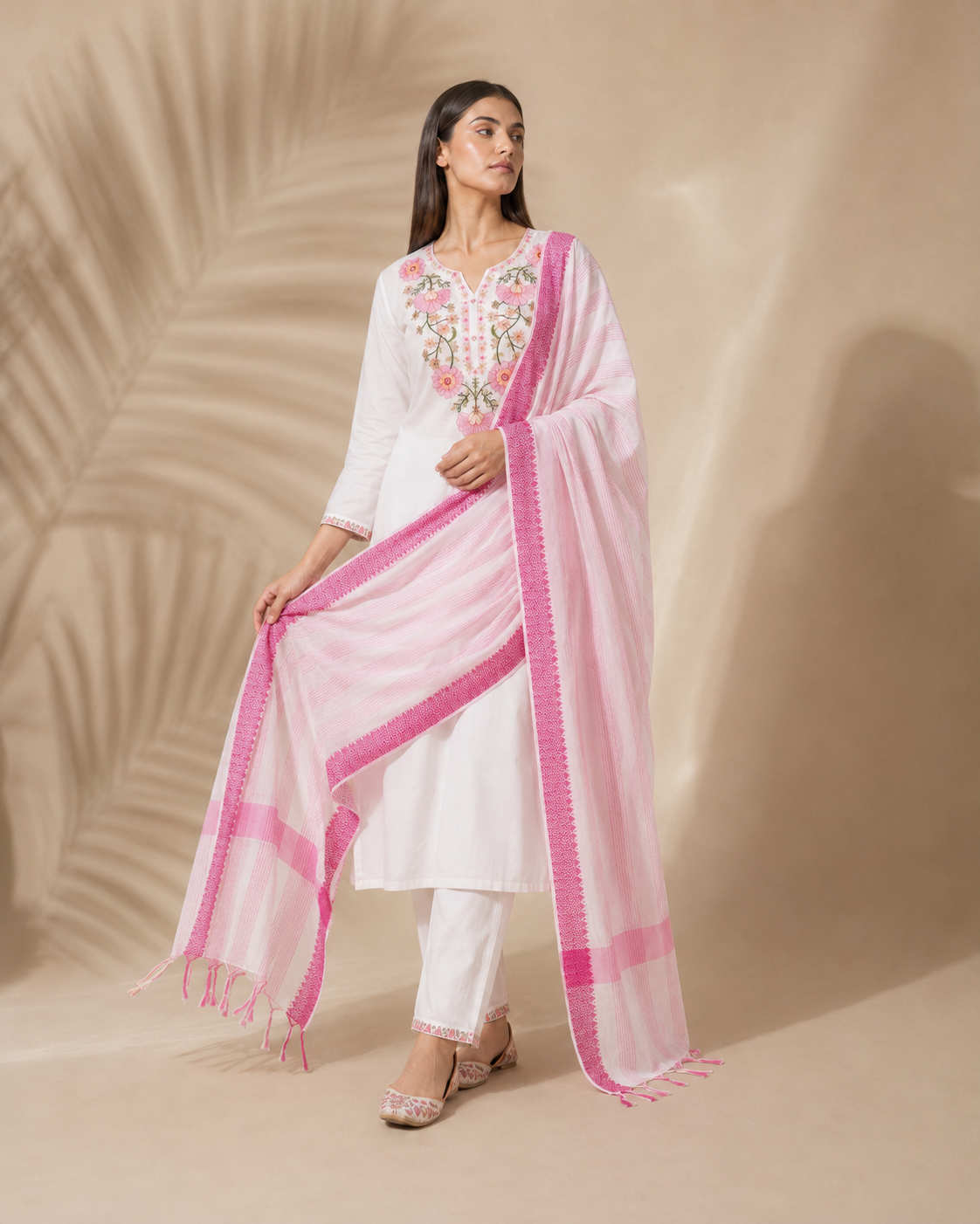 White 100% Pure Khadi Cotton Suit 3 Piece