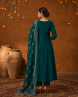 Morpich Green Pure Cotton Suit 3 Piece