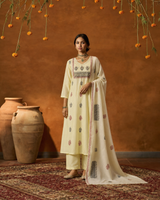 Light Yellow Pure Cotton Suit 3 Piece