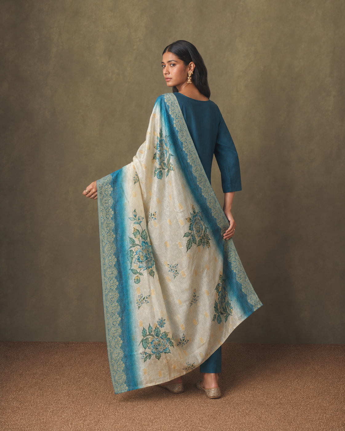 Morpich Green Premium Roman Silk Suit 3 Piece