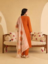 Light Rust Premium Roman Silk Suit 3 Piece