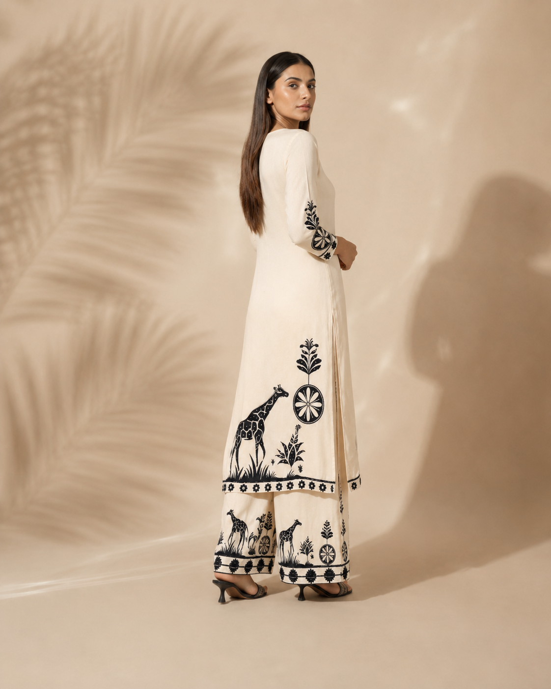 White Chanderi Silk Suit 3 Piece