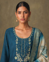 Morpich Green Premium Roman Silk Suit 3 Piece