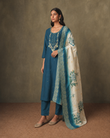 Morpich Green Premium Roman Silk Suit 3 Piece