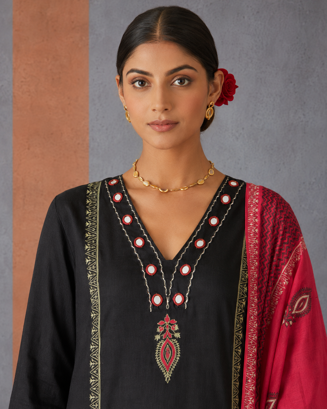 Black Pure Cotton Suit 3 Piece