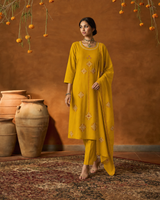 Mustard Yellow Pure Cotton Suit 3 Piece