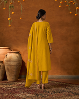 Mustard Yellow Pure Cotton Suit 3 Piece