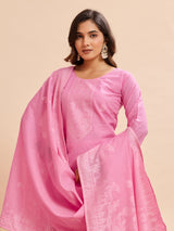 Candy Pink 100% Mul Cotton Suit 3 Piece