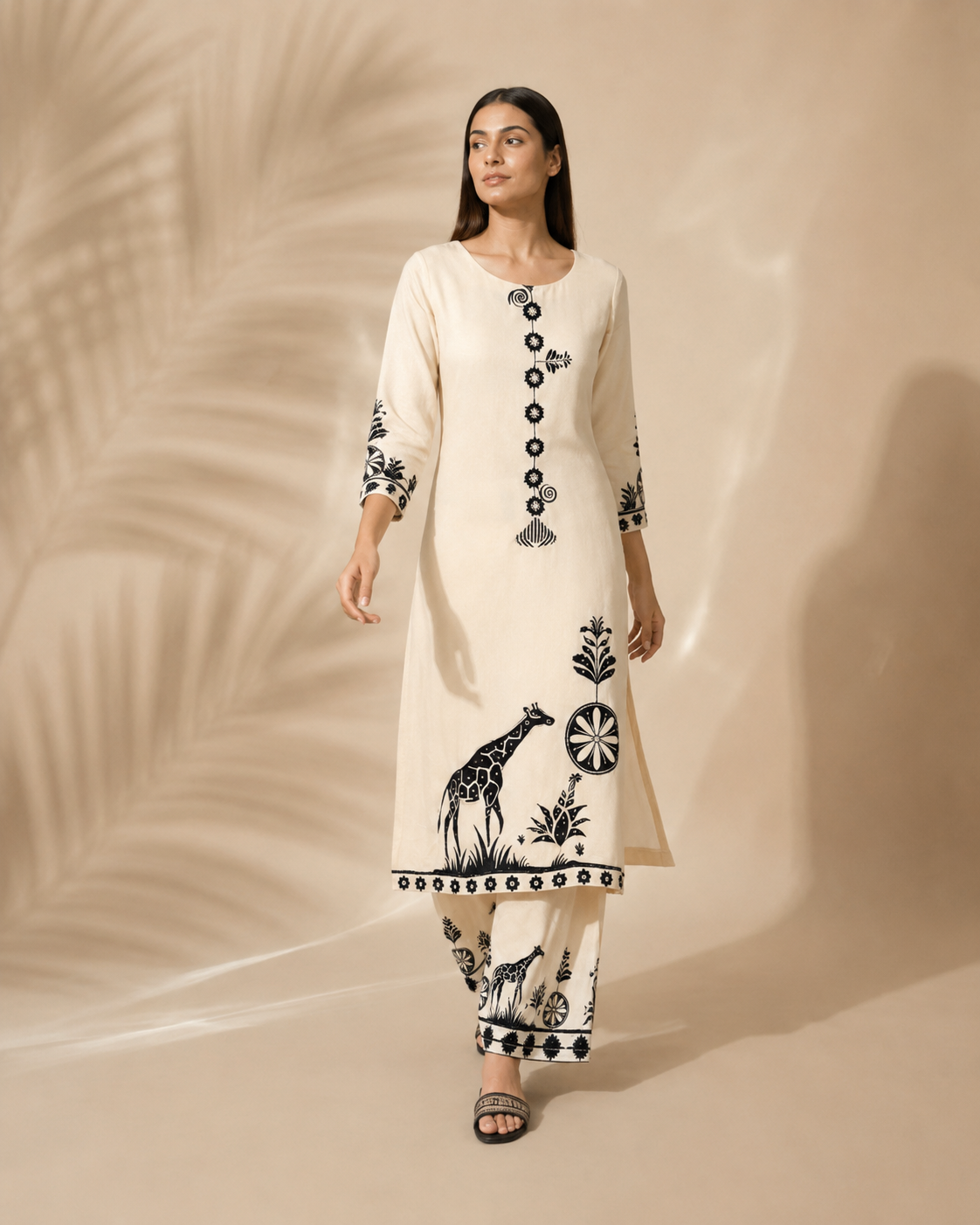 White Chanderi Silk Suit 3 Piece