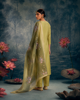 Elaichi Green Premium Mul Chanderi Suit 3 Piece