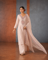Light Peach Premium Roman Silk Suit 3 Piece
