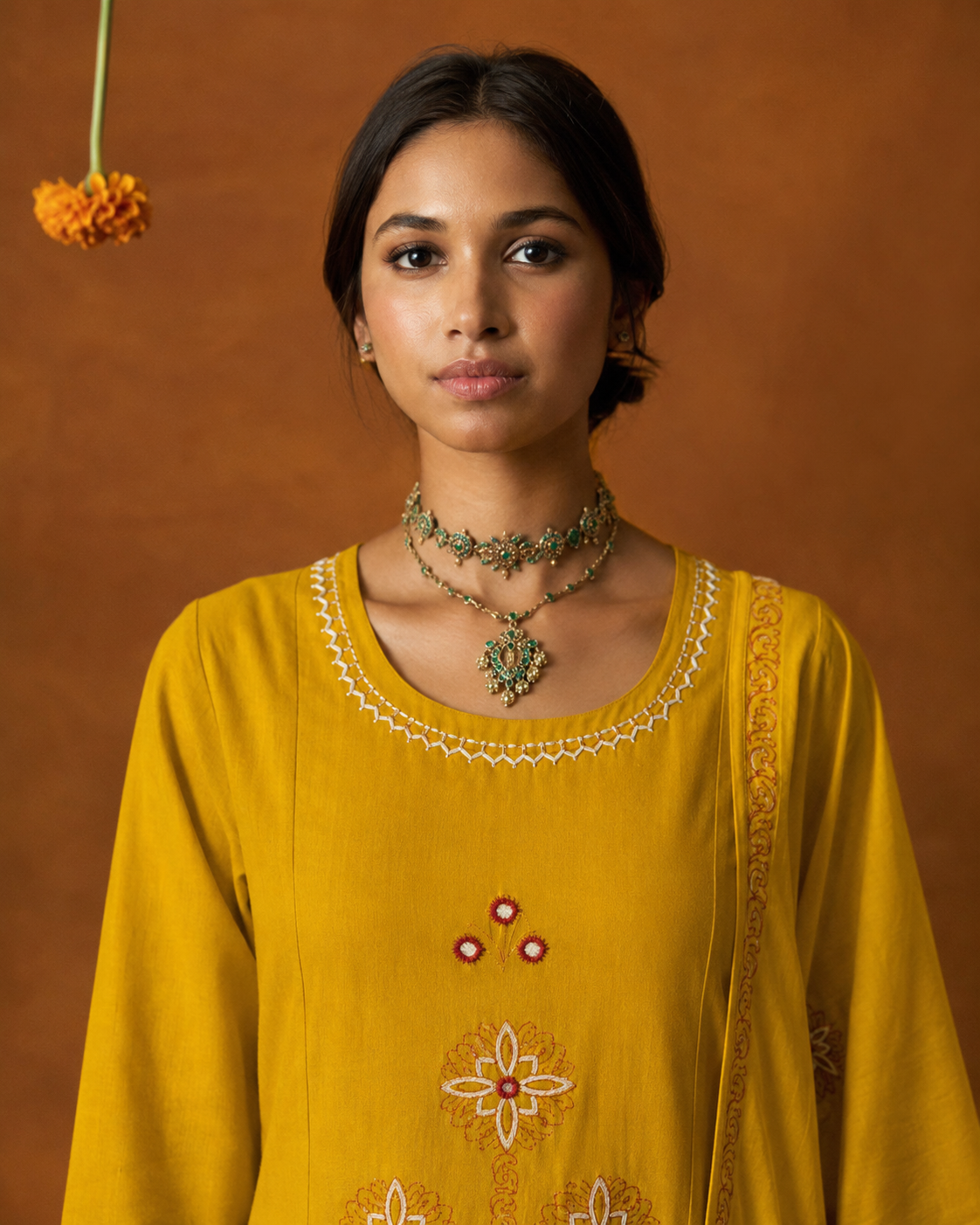 Mustard Yellow Pure Cotton Suit 3 Piece