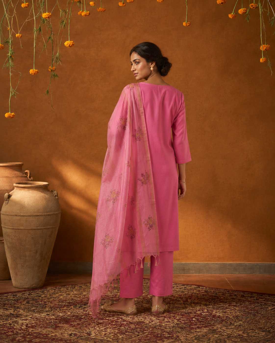 Light Pink Premium Mul Chanderi Suit 3 Piece