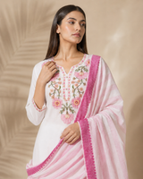 White 100% Pure Khadi Cotton Suit 3 Piece