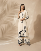 White Chanderi Silk Suit 3 Piece