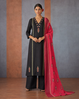 Black Pure Cotton Suit 3 Piece