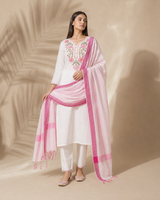 White 100% Pure Khadi Cotton Suit 3 Piece