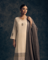 Cream 100% Pure Khadi Cotton Suit 3 Piece