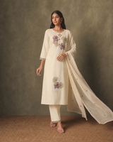 Cream Pure Cotton Suit 3 Piece