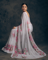 White Premium Cotton Saree