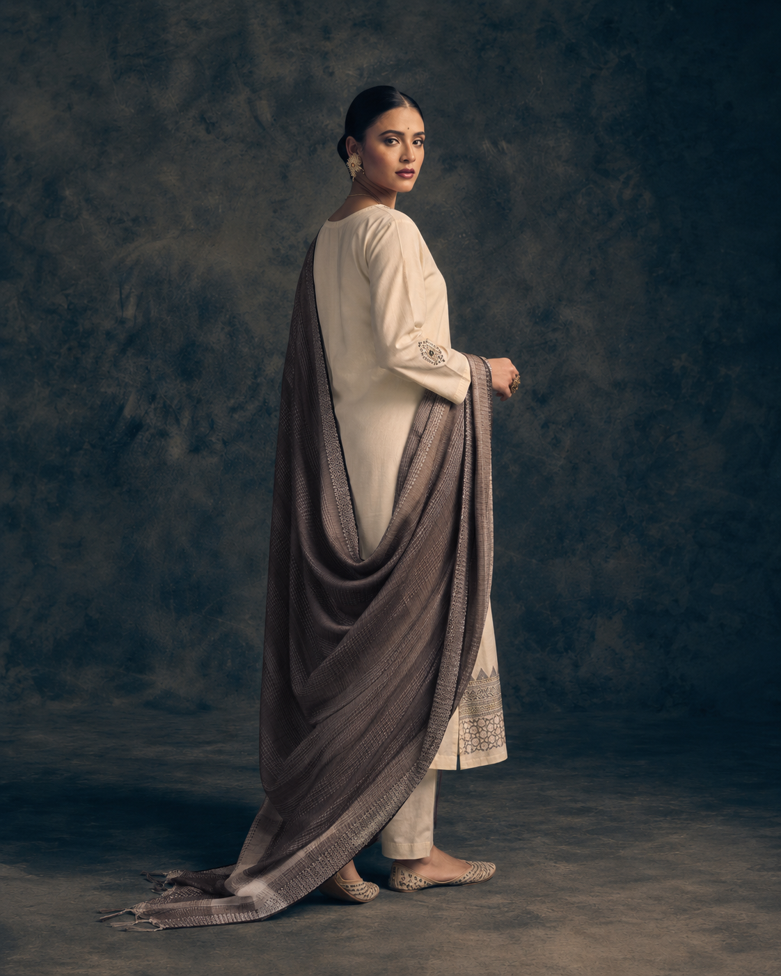 Cream 100% Pure Khadi Cotton Suit 3 Piece