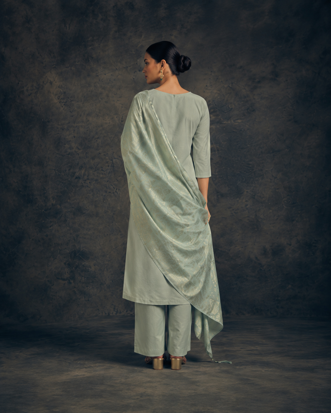 Sea Green Premium Roman Silk Suit 3 Piece