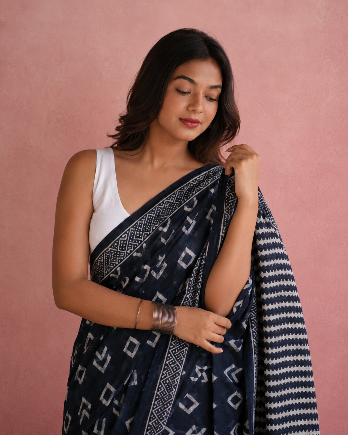 Black Premium Cotton Saree