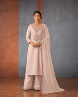 Light Peach Premium Roman Silk Suit 3 Piece