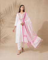 White 100% Pure Khadi Cotton Suit 3 Piece