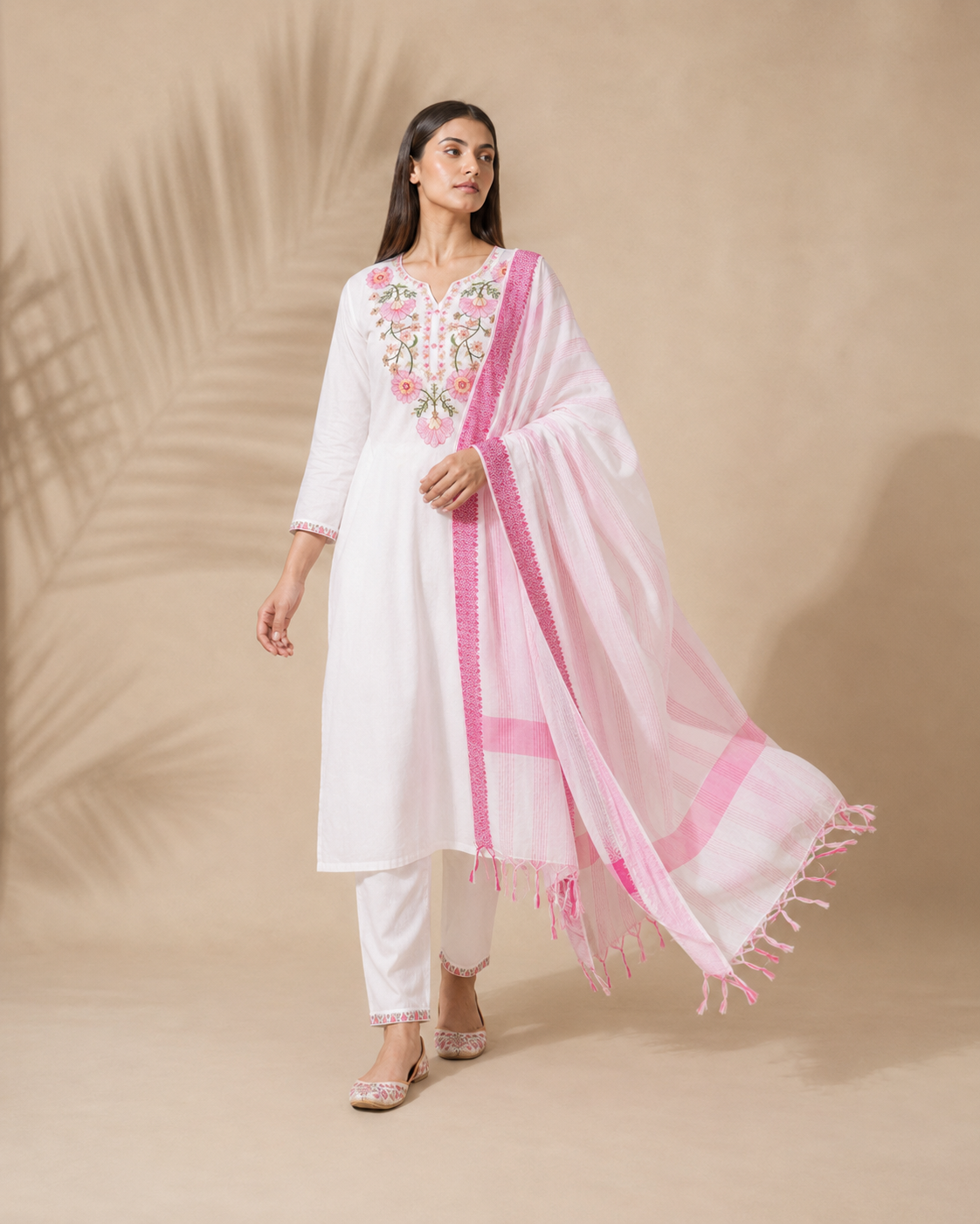 White 100% Pure Khadi Cotton Suit 3 Piece