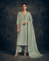 Sea Green Premium Roman Silk Suit 3 Piece