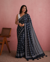 Black Premium Cotton Saree