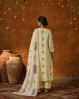 Light Yellow Pure Cotton Suit 3 Piece