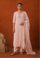 Light Peach Premium Roman Silk Suit 3 Piece