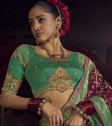 Purple Pure Viscose Dola Saree with Handwork Pallu