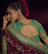 Purple Pure Viscose Dola Saree with Handwork Pallu