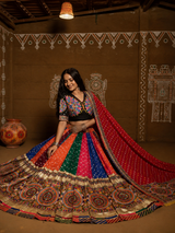 Meher Gota Patti & Mirror Work Navratri Lehenga Set
