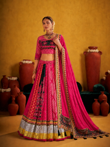 Gulrani Rani Pink Mirror Work Navratri Lehenga Set