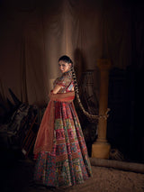 Mirror Work Muslin Cotton Navratri Lehenga Set