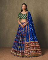 Royal Blue Mirror Work Navratri Lehenga Set