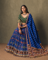 Royal Blue Mirror Work Navratri Lehenga Set