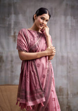 Tulip Pink Cotton Modal Silk Saree
