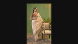 Peach Upada Silk Saree with Embroidered Lace Border & Designer Blouse