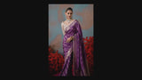 Orchid Purple Banarasi Saree with Cream Embroidered Blouse