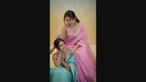 Aqua Turquoise Pure Handloom Khadi Silk Saree with Digital Print